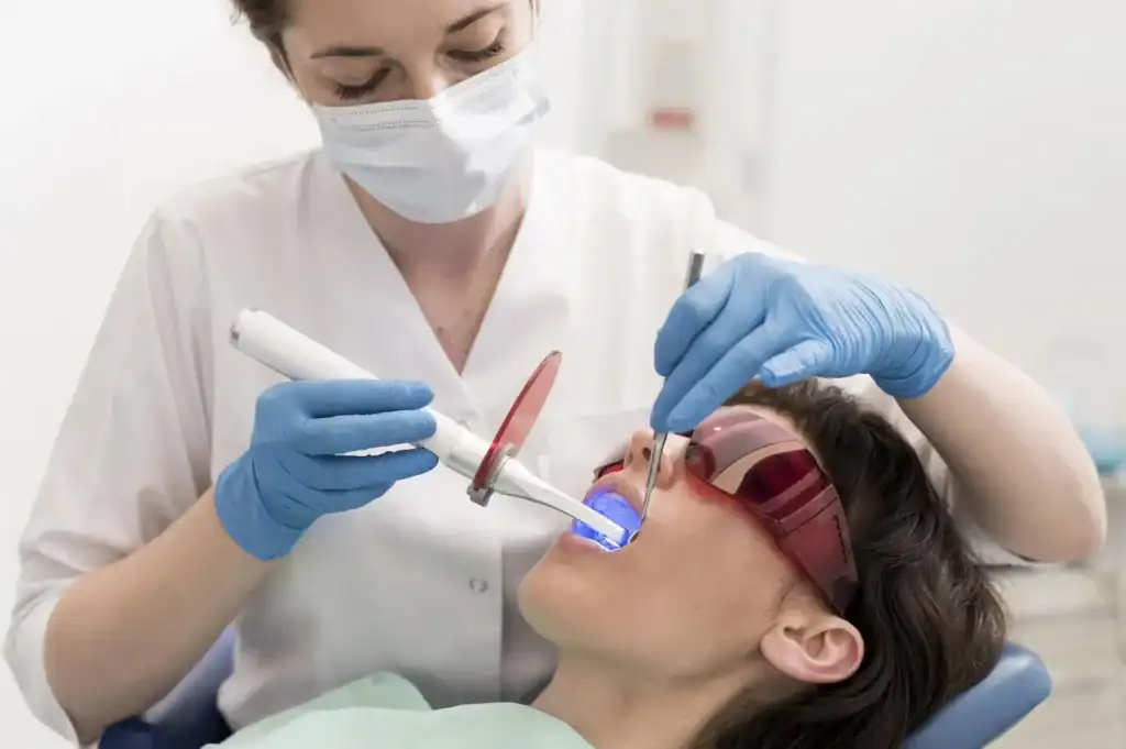 Can exposed tooth roots be safely treated with laser whitening Cannock